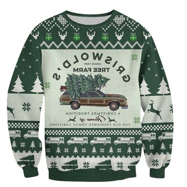 Unisex Vintage Griswolds Tree Chic Farm Since 1989 Print Crew Neck Ugly Christmas Sweatshirt