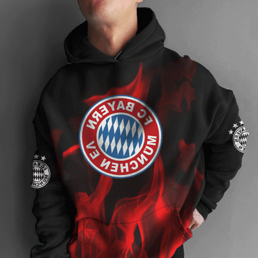 Unisex 2024 Fc Bayern Chic Football Racing Print Jersey Oversize Hoodie