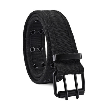 Men's Canvas Versatile Double Chic Pin Buckle Belt Slim Fit Simple Outdoor Tactical Belt