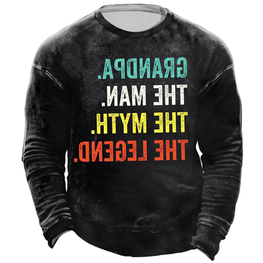 Grandpa Funny Letter Print Chic Round Neck Long Sleeve Sweatshirt