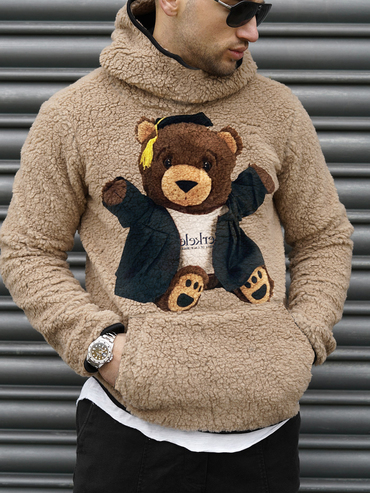 Cute Bear Lamb Wool Chic Warm Sweatshirt