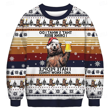 Beer Bear Christmas Ugly Chic Sweater