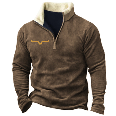 Cowboy Men's Lapel Chic Sweatshirt