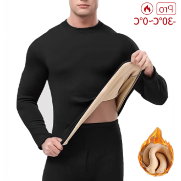 Men's Half-high Collar Fleece Chic Thickened Home Clothes Underwear Base Suit