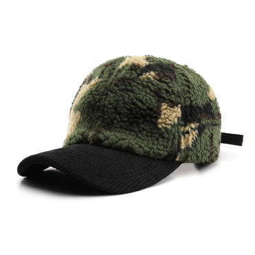 Unisex Outdoor Color Block Chic Fleece Camouflage Warm Baseball Cap