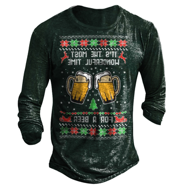 It's The Most Wonderful Chic Time For A Beer Ugly Christmas T-shirt