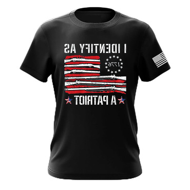 Men's Vintage I Identify Chic As A Patriot American Flag 1776 Print Daily Short Sleeve Round Neck T-shirt