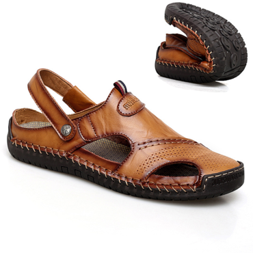 Men's Soft Genuine Leather Chic Two-wear Sports Sandals