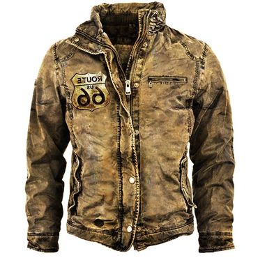 Men's Route 66 Retro Chic Washed Warm Jacket