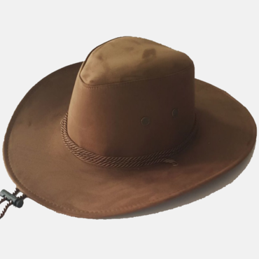 Men's Wide Brim Suede Chic Western Rope Rider Cowboy Hat