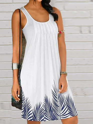 Casual Loose Print Sleeveless Chic Dress