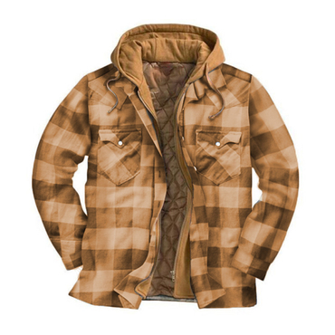 Mens Winter Plaid Thick Chic Casual Jacket