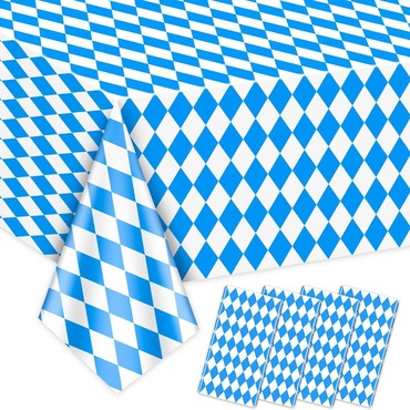 3 Pcs Oktoberfest Table Chic Cover, 137 X 274 Cm Plastic Rectangular Tablecloth