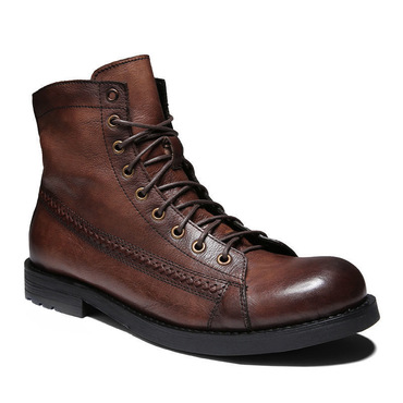 Men's Bedstu Retro Wear-resistant Chic Lace Work Boots Martin Boots