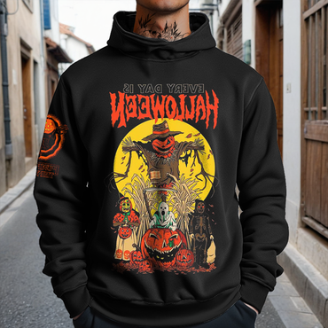 Halloween Pumpkin Print Chic Hoodie