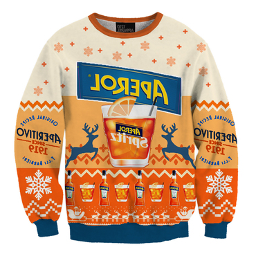 Unisex Orange 3d Printed Chic Aperol Christmas Sweatshirt