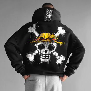 Street Anime Skull Print Chic Hoodie