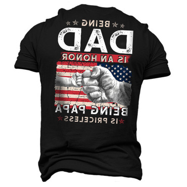 Men's American Flag An Chic Honor Being Papa Cotton T-shirt