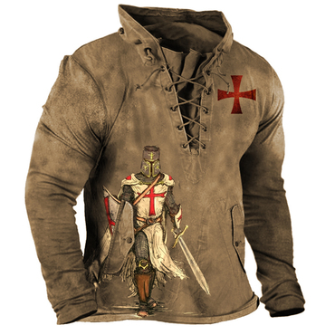 Men's Outdoor Knights Templar Chic Cross Drawstring Shirt