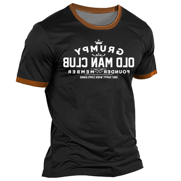 Grumpy Old Man Club Chic Men's Vintage Daily Short Sleeve Crew Neck T-shirt