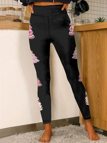 Women's Christmas Tree Print Chic Casual Daily Holiday Leggings