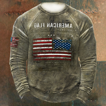 American Flag Men's Retro Chic Tacical Casual Sweatshirt