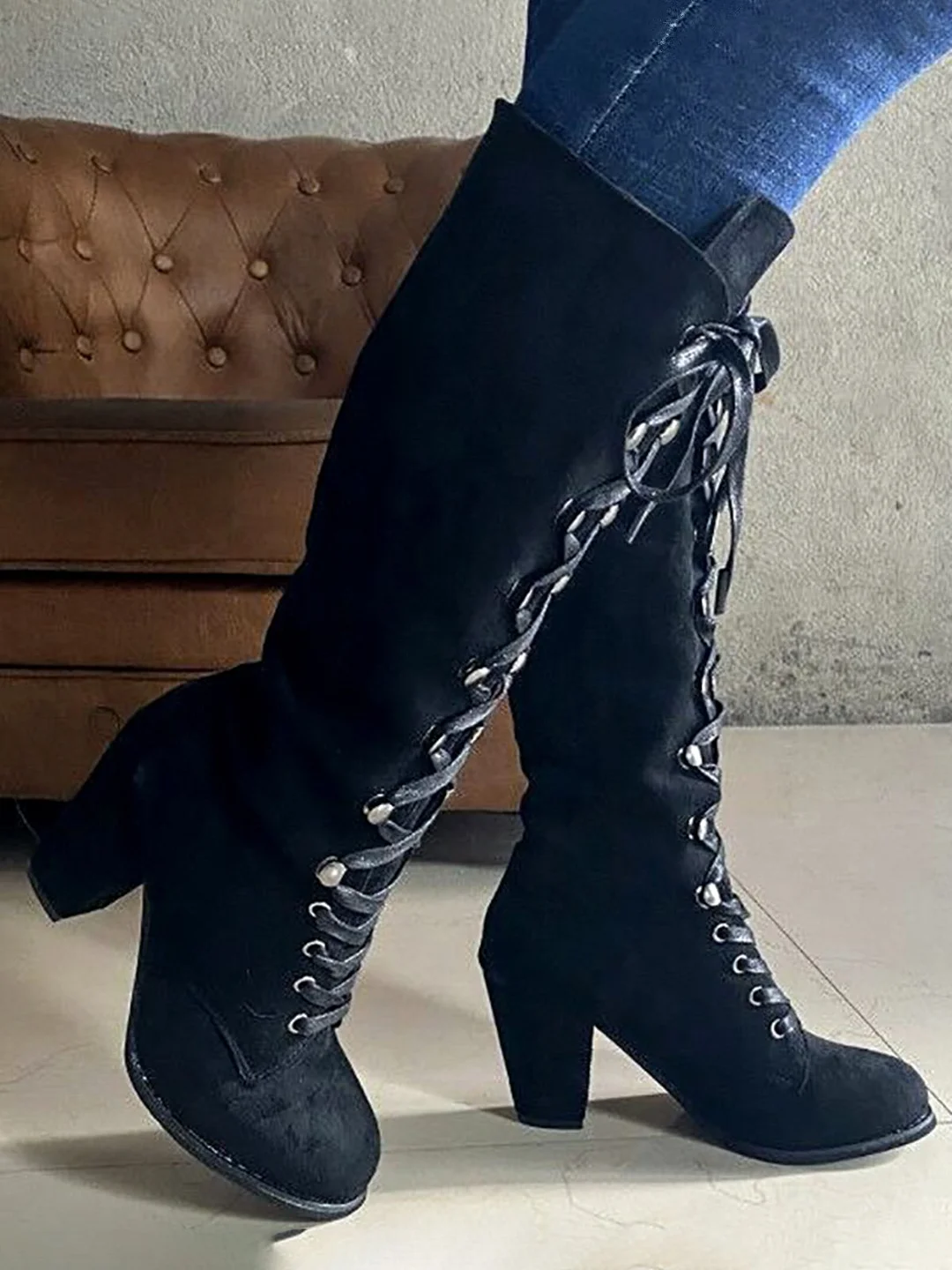 Women's Simple Suede Martin Chic Combat Boots