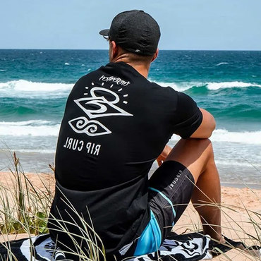 Men's T-shirt Retro Surf Print Chic Beach Daily Casual Short Sleeve Tee