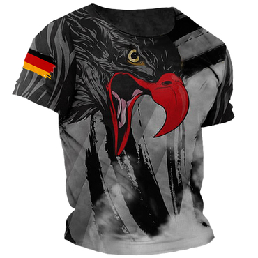 Men's Germany National Flag Chic Deutsche Eagle 3d Print Short Sleeve T-shirt