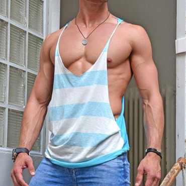 Men's Fitness Striped Sexy Chic Vest