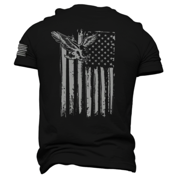 Men's Vintage American Flag Print Chic Short Sleeve Crew Neck T-shirt
