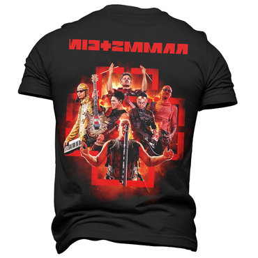 Men's Vintage Rammstein Rock Chic Band Print Daily Short Sleeve Crew Neck T-shirt