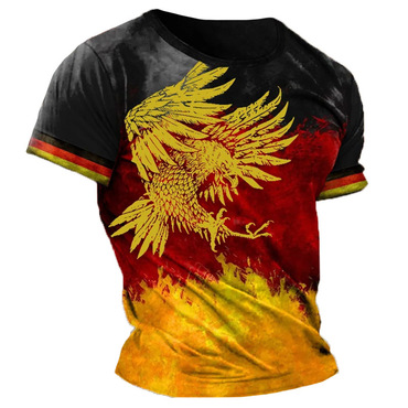 Men's German Flag Eagle Print Chic Short Sleeved T-shirt