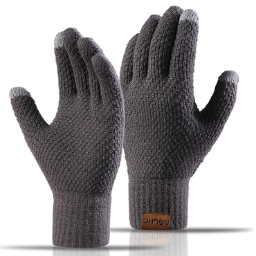Men's Outdoor Fleece Warm Chic Touch Screen Knit Gloves