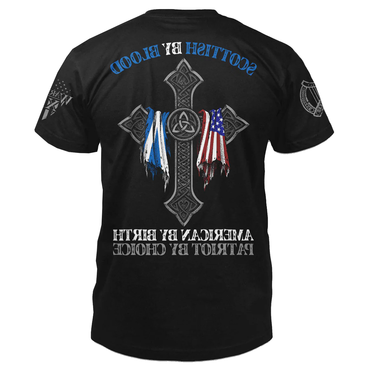 Men's Us Israel Crucifix Print Chic Daily Short Sleeve Contrast Color Crew Neck T-shirt