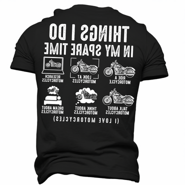 Things I Do In Chic My Space Time Men's Vintage Motorcycle Print T Shirt