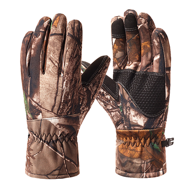 Hunting Camo Windproof Gloves Chic Plus Velvet Touch Screen Outdoor Warm Fleece Hiking Realtree Edge