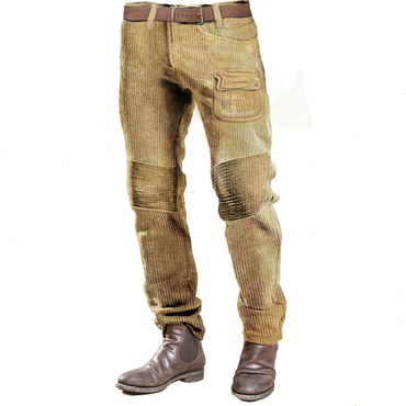 Men Vintage Corduroy Trousers Chic Quilted Outdoor Motorcycle Casual Daily Corduroy Pants