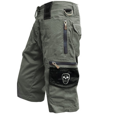 Men's Outdoor Skull Pocket Chic Tactical Cargo Shorts