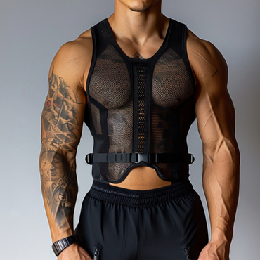 Men's Personalized Transparent Chic Mesh Fitness Sleeve Sexy Vest
