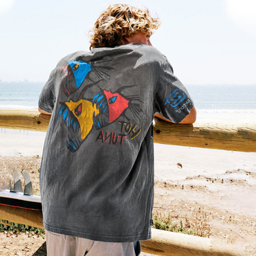 Retro 90s Washed Black Chic Billabong Surf T-shirt