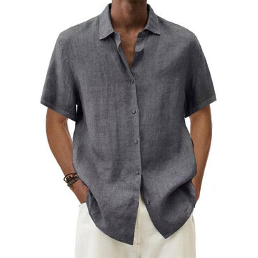 Men's Casual Short Sleeve Chic Cotton Linen Shirt