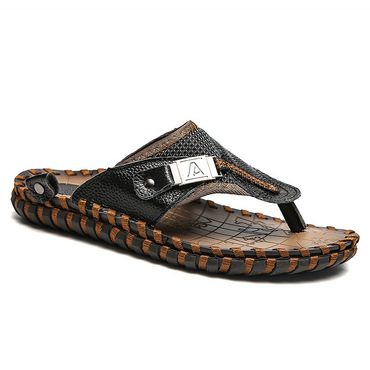 Men's Beach Outdoors Cowhide Chic Shoes With Soft Soled Sandals