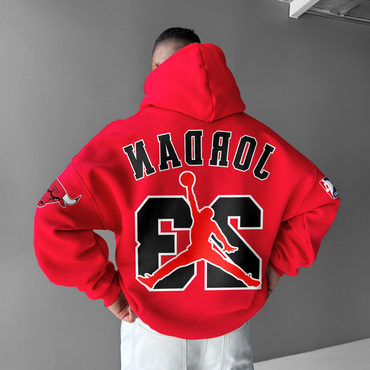Oversized Street Style Basketball Print Chic Hoodie Chicago 23 Hoodie