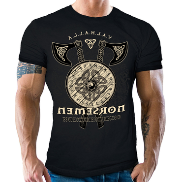 Men's Vintage Viking Print Chic Daily Short Sleeve Crew Neck T-shirt