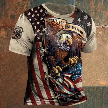 Men's Vintage American Eagle Chic Route 66 Short Sleeve T-shirt