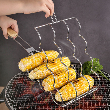 Adjustable Corn Grilling Basket Chic Bbq Grill Sausage Holder Basket Cooking Tool For Outdoor Barbecue