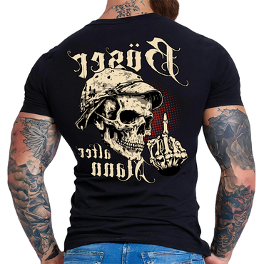 Men's Vintage Skull Print Chic Daily Short Sleeve Crew Neck T-shirt