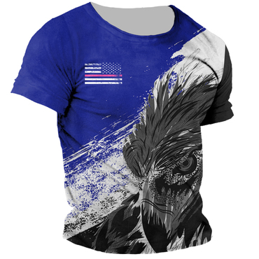 Men's America Eagle National Chic Flag 3d Print Short Sleeve T-shirt