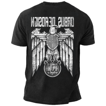 Men's Vintage German Eagle Chic Rammstein Rock Band Print Short Sleeve Crew Neck T-shirt
